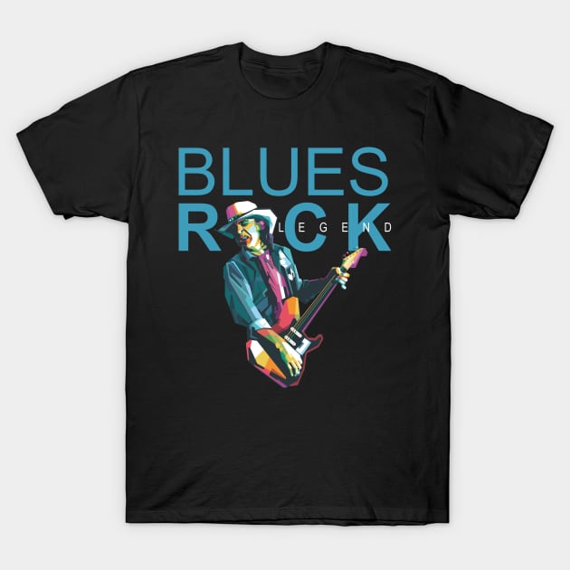 BLUES ROCK LEGEND T-Shirt by Alkahfsmart